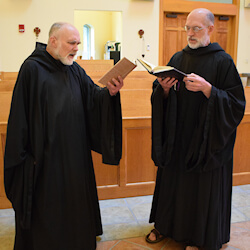 Monks singing liturgy